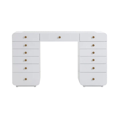 Hollywood 56" White Desk with Vanity Mirror