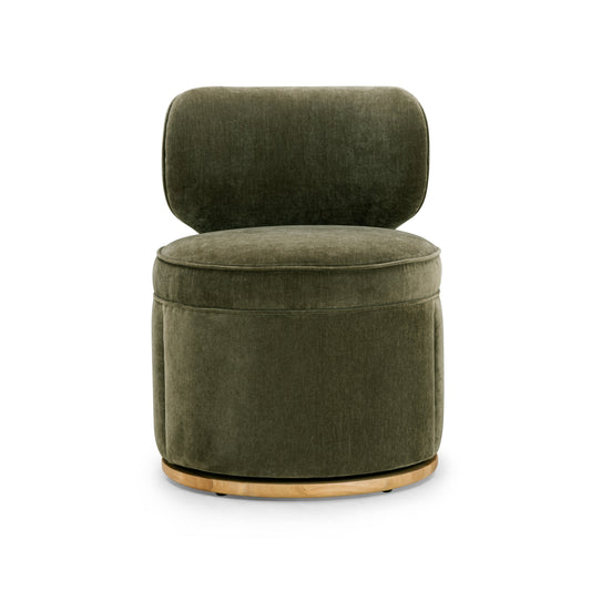 Amaya Green Upcycled Contract-Grade Chenille Swivel Desk Chair - Default Variant