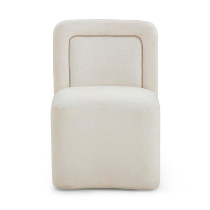 Dolce Performance Velvet Rolling Desk Chair - Cream
