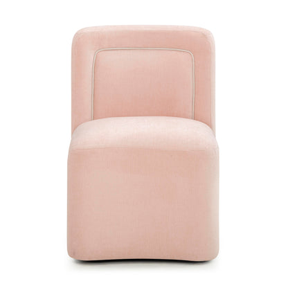Dolce Performance Velvet Rolling Desk Chair - Pink