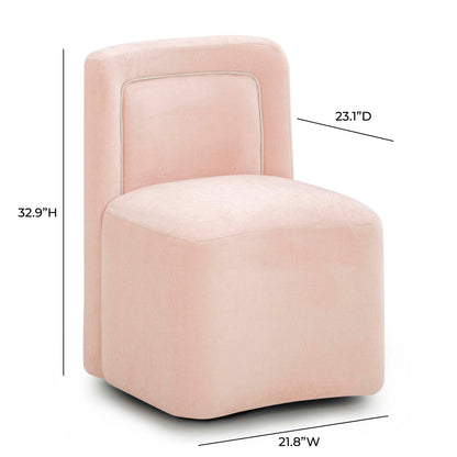 Dolce Performance Velvet Rolling Desk Chair