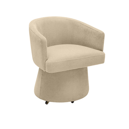 Kristen Upcycled Contract-Grade Chenille Rolling Desk Chair - Taupe