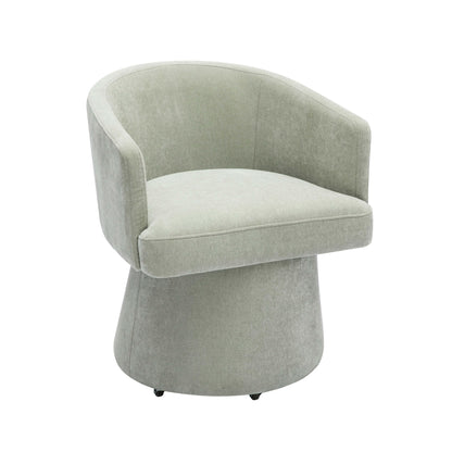 Kristen Upcycled Contract-Grade Chenille Rolling Desk Chair - Green