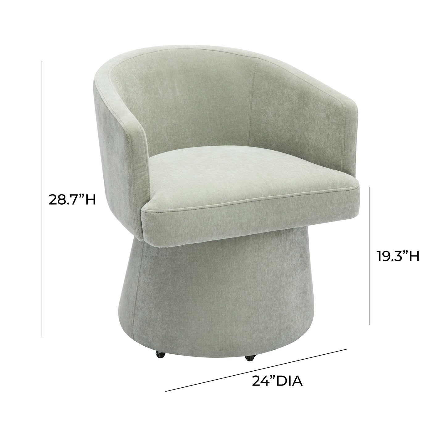 Kristen Upcycled Contract-Grade Chenille Rolling Desk Chair