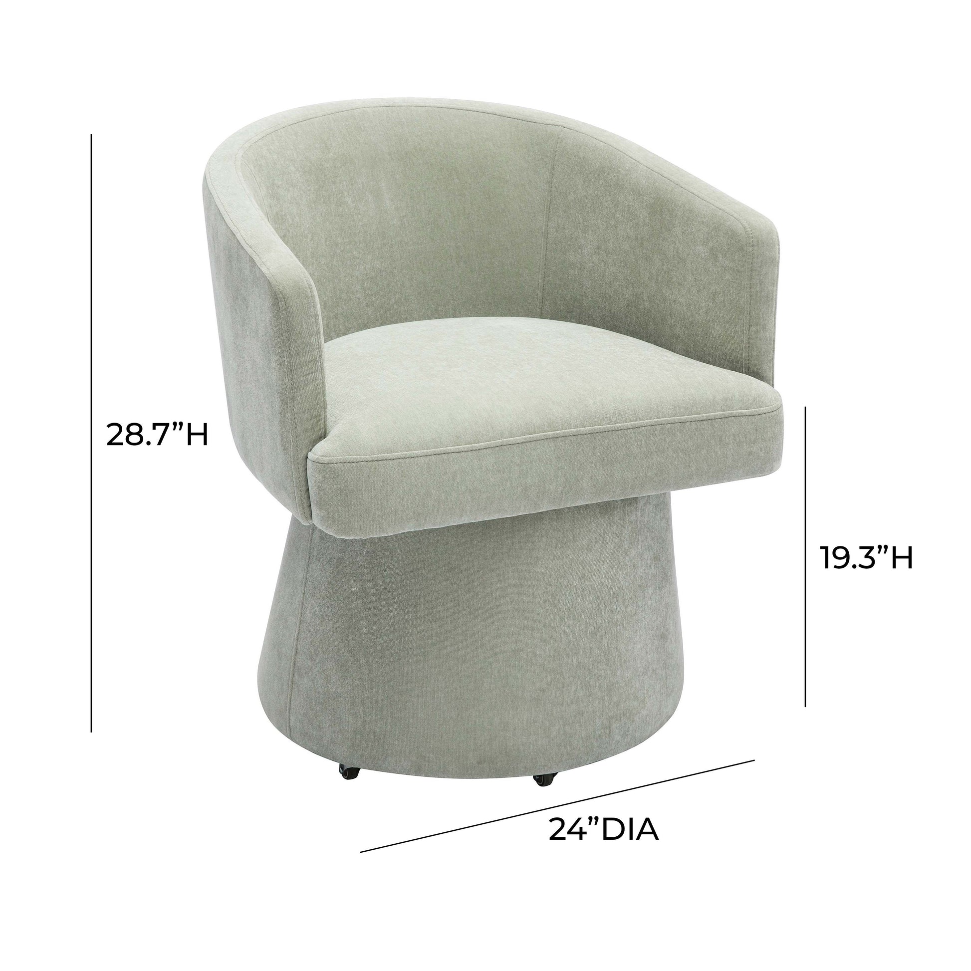 Kristen Upcycled Contract-Grade Chenille Rolling Desk Chair