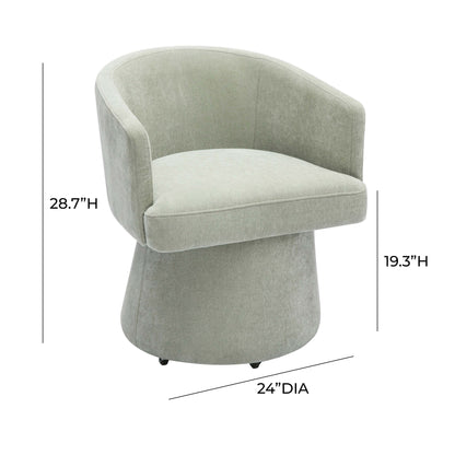 Kristen Upcycled Contract-Grade Chenille Rolling Desk Chair