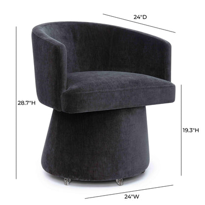 Kristen Upcycled Contract-Grade Chenille Rolling Desk Chair