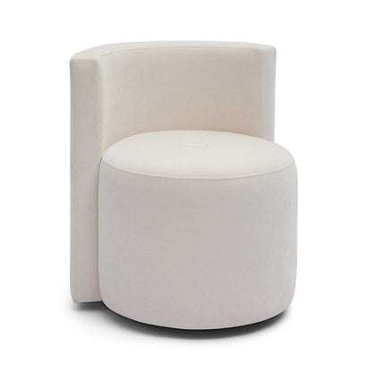Alyssa Upcycled Performance Velvet Rolling Desk Chair - Cream
