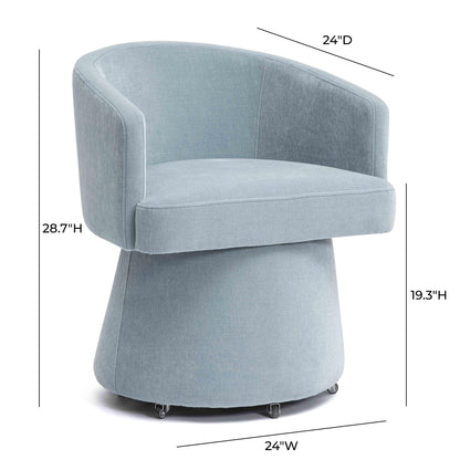 Kristen Upcycled Contract-Grade Chenille Rolling Desk Chair