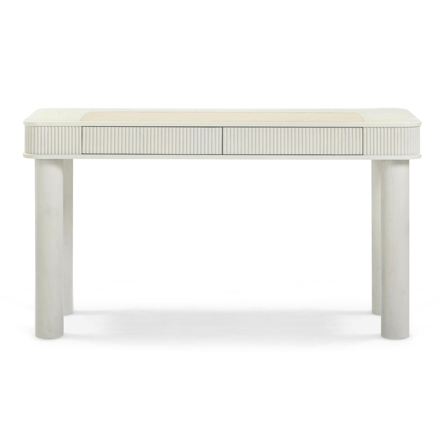 Sarah 55" Cream 2-Drawer Executive Work Desk - Default Variant