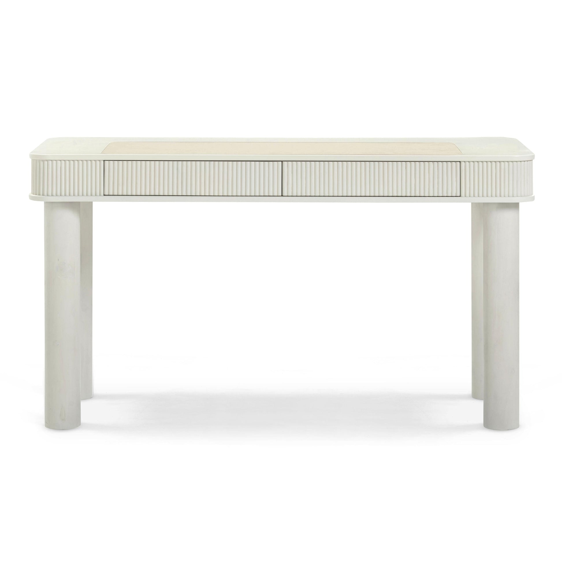Sarah 55" Cream 2-Drawer Executive Work Desk - Default Variant