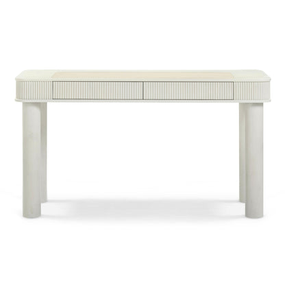 Sarah 55" Cream 2-Drawer Executive Work Desk - Default Variant
