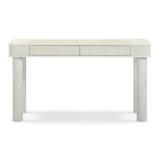 Sarah 55" Cream 2-Drawer Executive Work Desk - Default Variant