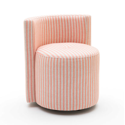 Alyssa Striped Performance Linen Rolling Desk Chair - Pink