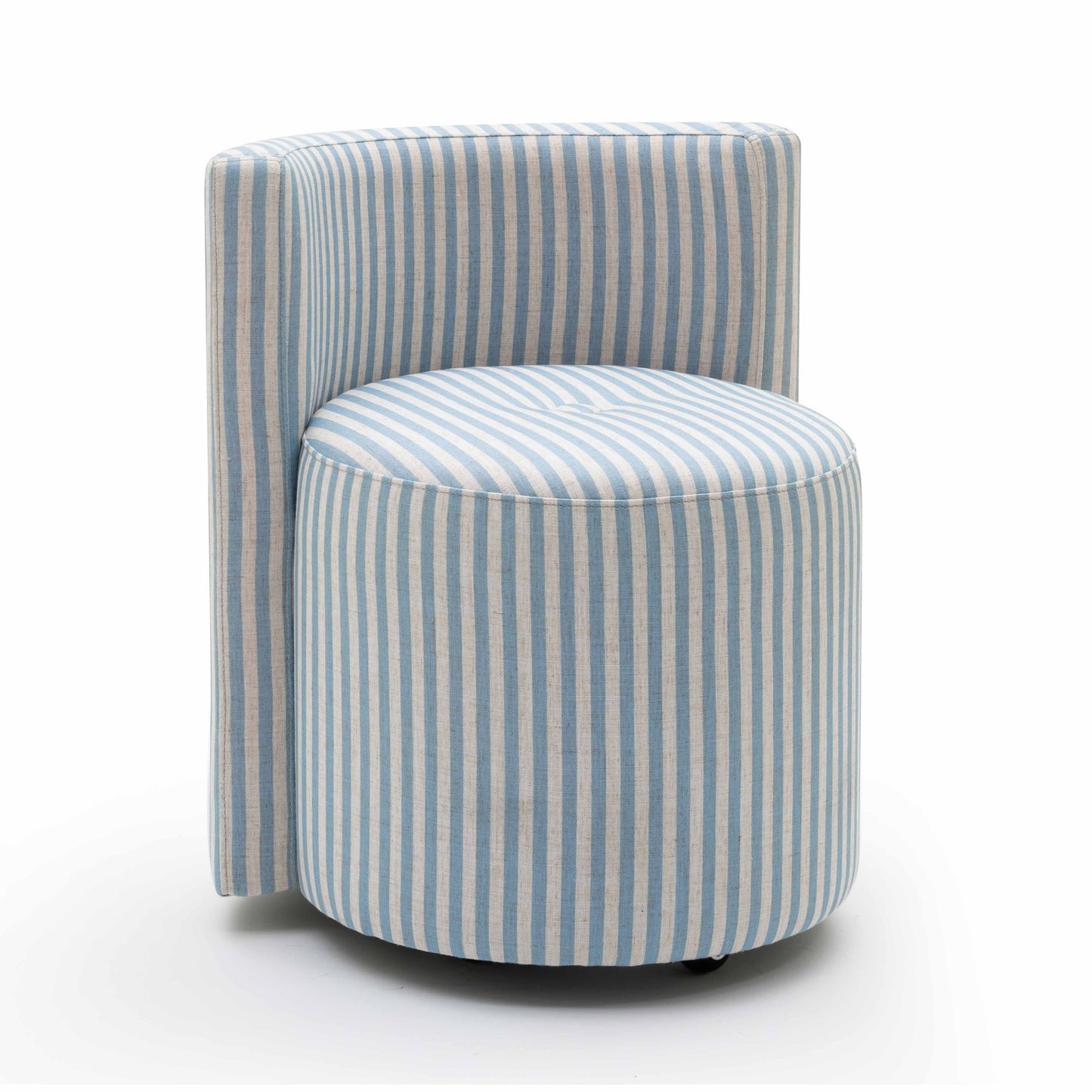 Alyssa Striped Performance Linen Rolling Desk Chair - Blue