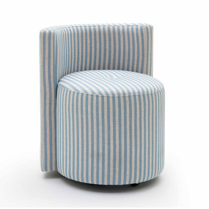 Alyssa Striped Performance Linen Rolling Desk Chair - Blue