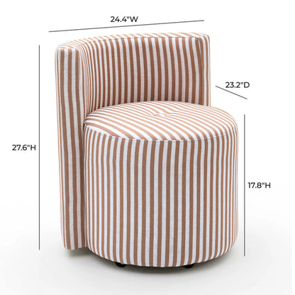 Alyssa Striped Performance Linen Rolling Desk Chair