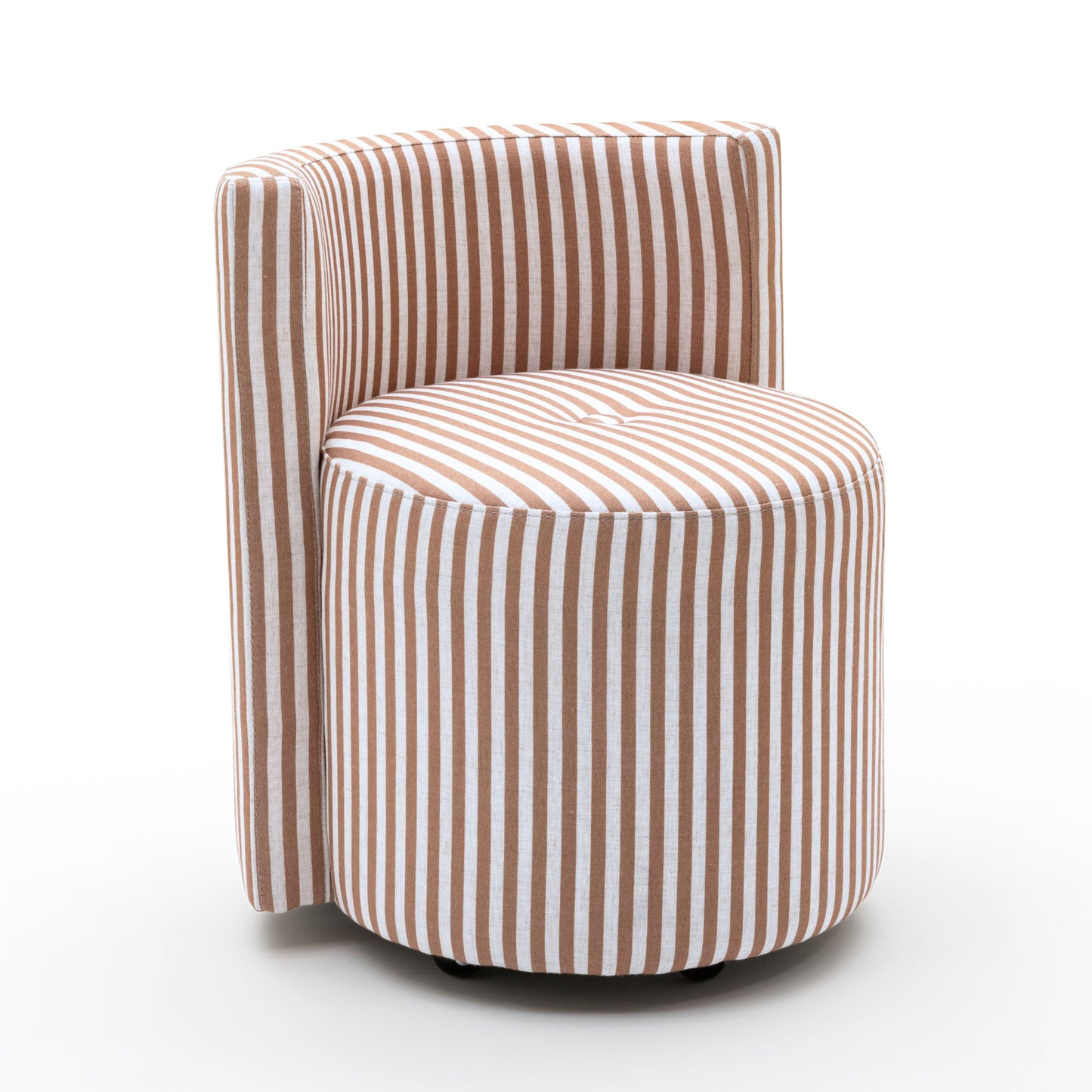 Alyssa Striped Performance Linen Rolling Desk Chair - Brown