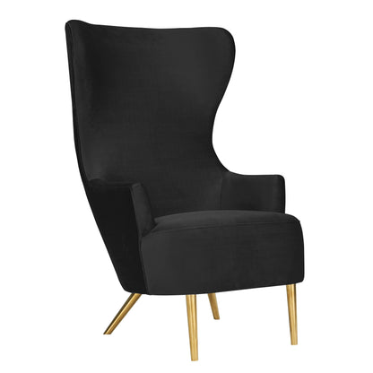 Julia Performance Velvet Wingback Accent Chair by Inspire Me! Home Decor - Black