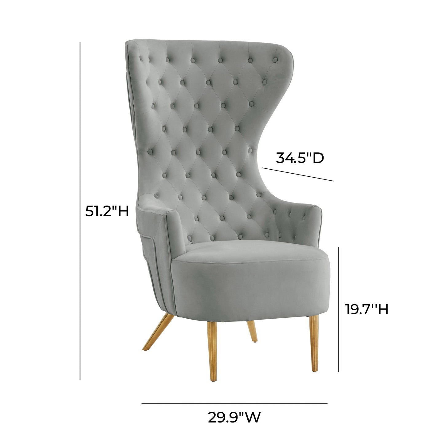 Jezebel Performance Velvet Wingback Accent Chair by Inspire Me! Home Decor