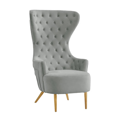 Jezebel Performance Velvet Wingback Accent Chair by Inspire Me! Home Decor - Grey