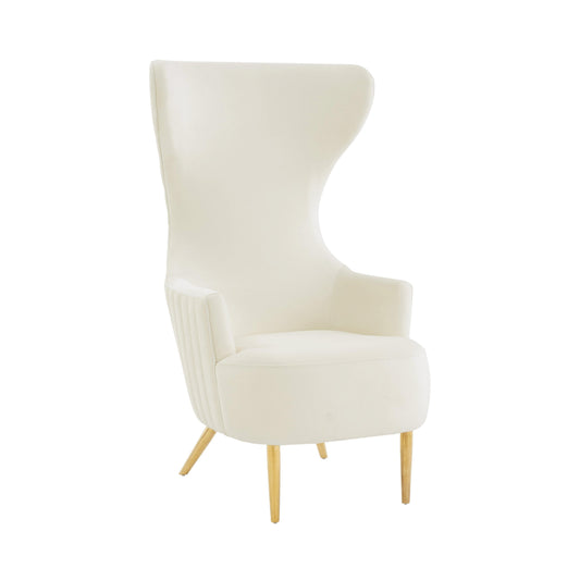 Julia Performance Velvet Channel Tufted Wingback Accent Chair by Inspire Me! Home Decor