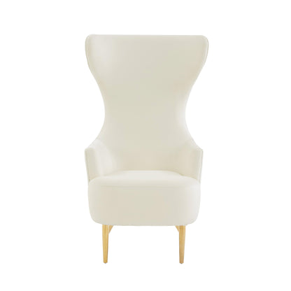 Julia Performance Velvet Channel Tufted Wingback Accent Chair by Inspire Me! Home Decor