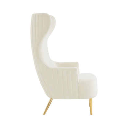 Julia Performance Velvet Channel Tufted Wingback Accent Chair by Inspire Me! Home Decor