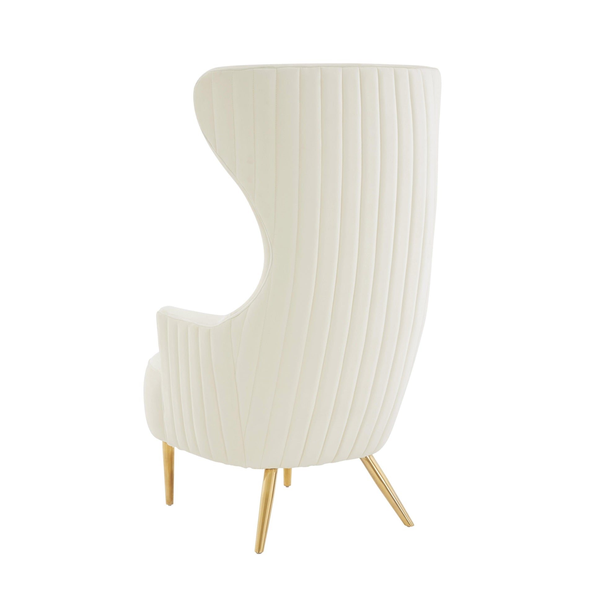 Julia Performance Velvet Channel Tufted Wingback Accent Chair by Inspire Me! Home Decor