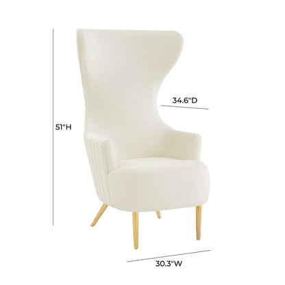 Julia Performance Velvet Channel Tufted Wingback Accent Chair by Inspire Me! Home Decor