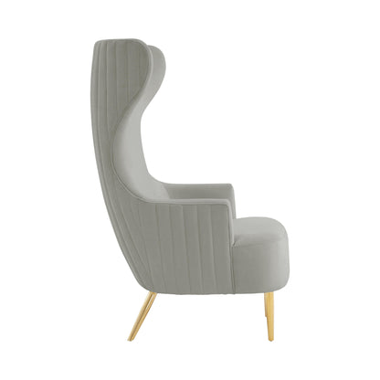 Julia Performance Velvet Channel Tufted Wingback Accent Chair by Inspire Me! Home Decor