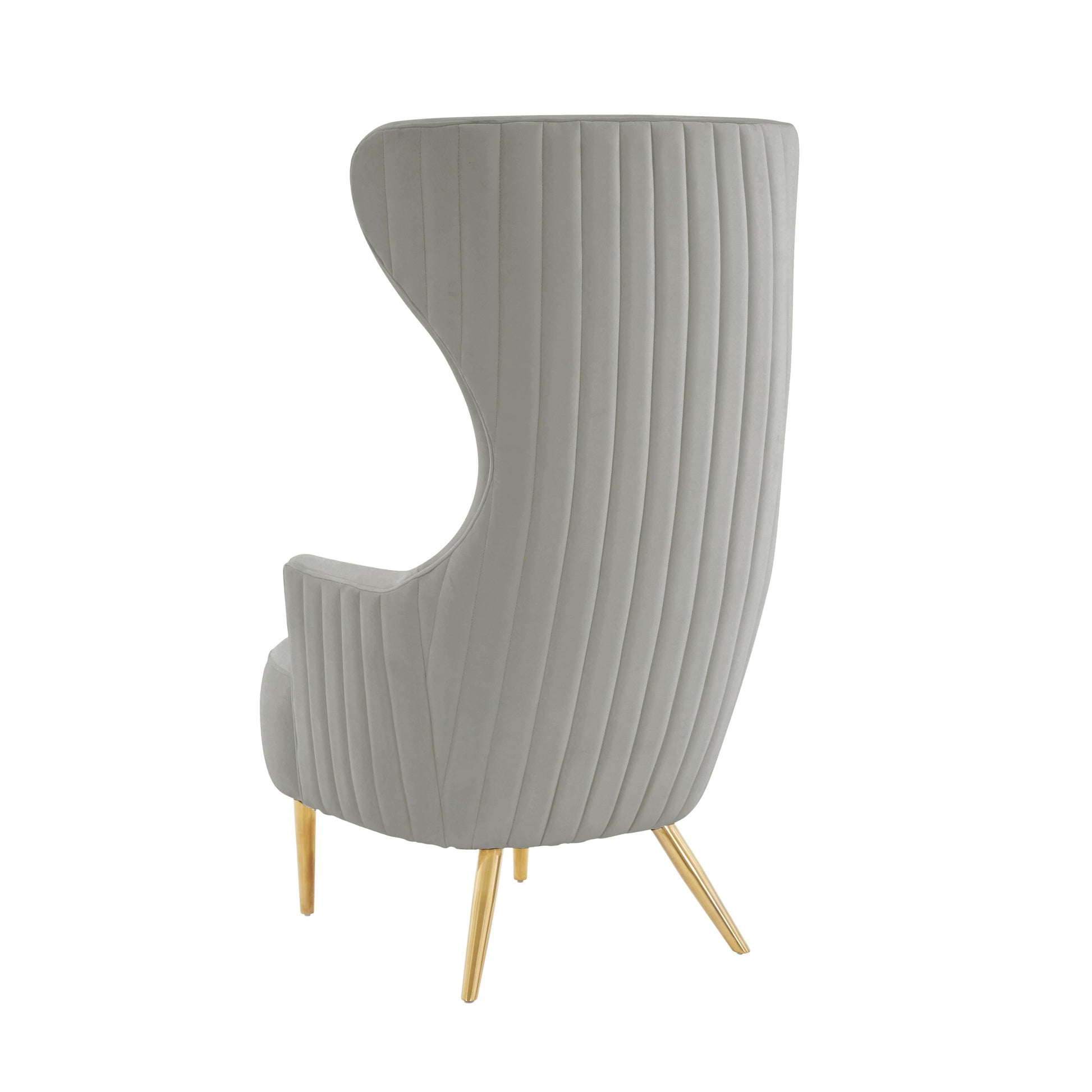 Julia Performance Velvet Channel Tufted Wingback Accent Chair by Inspire Me! Home Decor