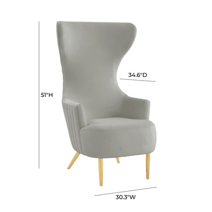 Julia Performance Velvet Channel Tufted Wingback Accent Chair by Inspire Me! Home Decor