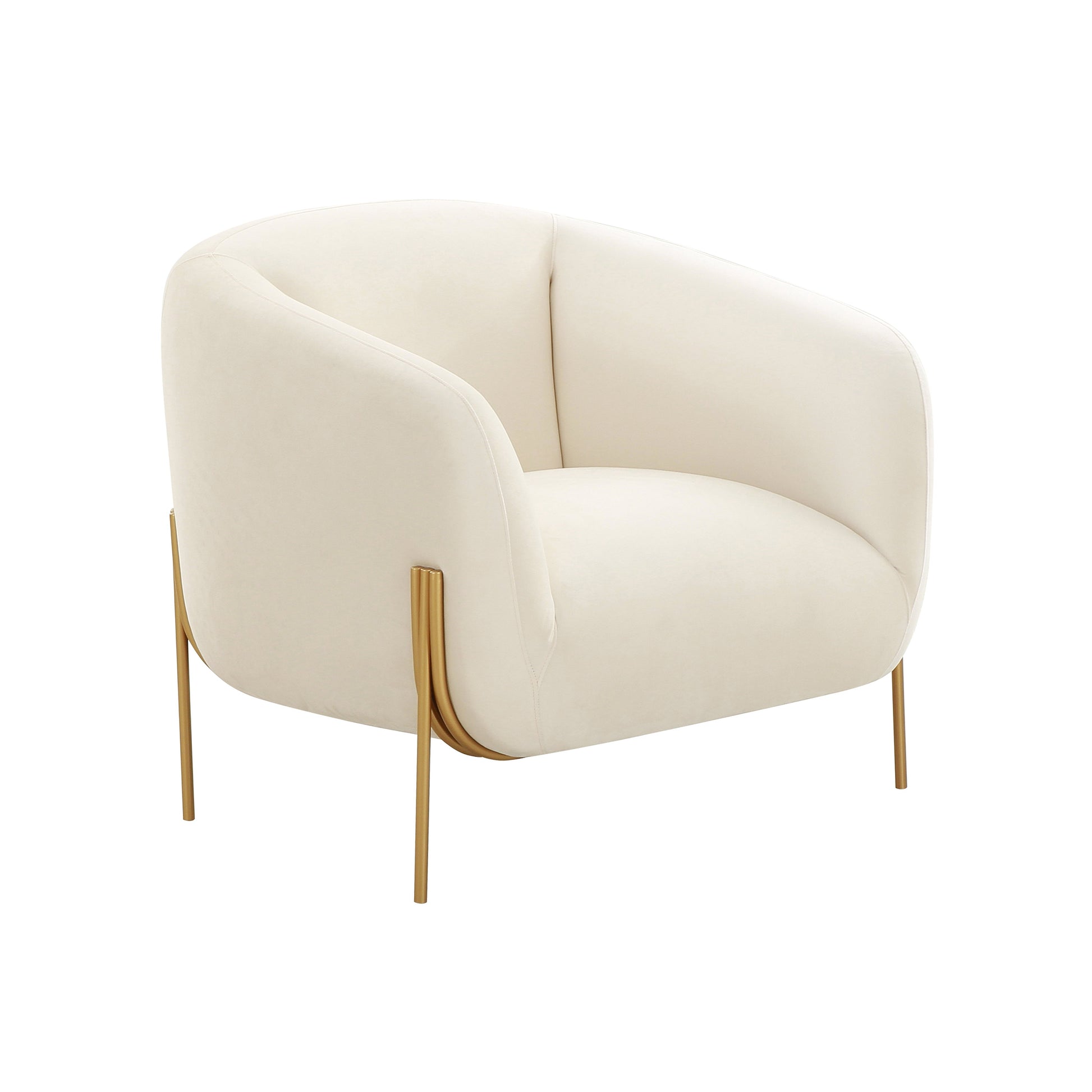 Kandra Performance Velvet Accent Chair by Inspire Me! Home Decor - Cream