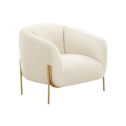 Kandra Performance Velvet Accent Chair by Inspire Me! Home Decor - Cream