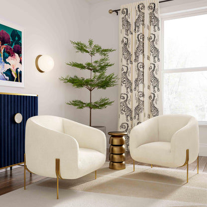 Kandra Cream Performance Vegan Shearling Accent Chair by Inspire Me! Home Decor
