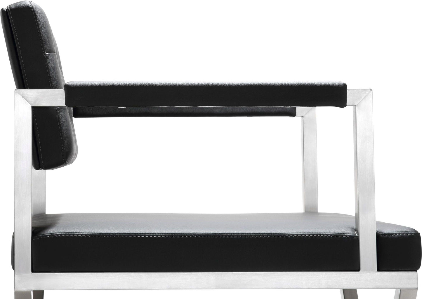 Director Performance Vegan Leather Stool with Silver Base