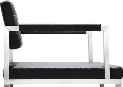 Director Performance Vegan Leather Stool with Silver Base