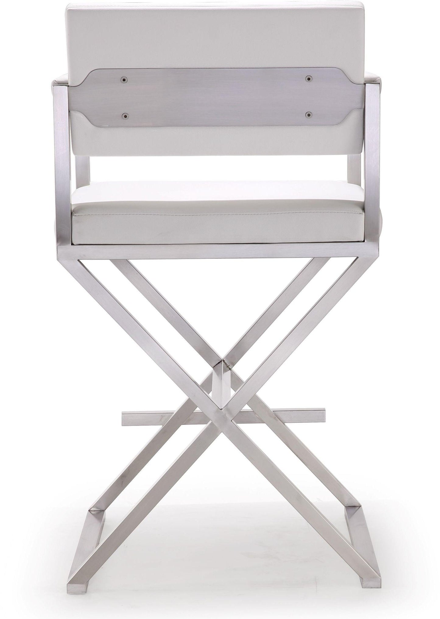 Director Performance Vegan Leather Stool with Silver Base