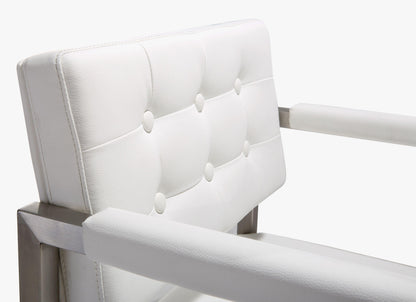 Director Performance Vegan Leather Stool with Silver Base