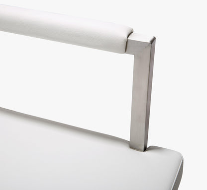 Director Performance Vegan Leather Stool with Silver Base