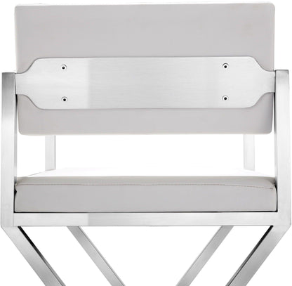 Director Performance Vegan Leather Stool with Silver Base