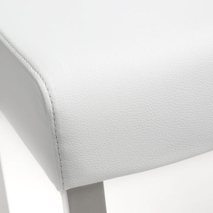 Denmark Performance Vegan Leather Stool with Silver Base - Set of 2