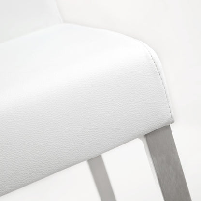 Denmark Performance Vegan Leather Stool with Silver Base - Set of 2