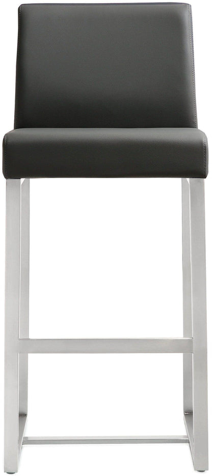 Denmark Performance Vegan Leather Stool with Silver Base - Set of 2