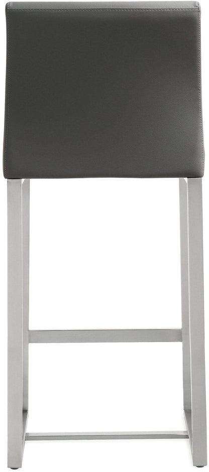 Denmark Performance Vegan Leather Stool with Silver Base - Set of 2