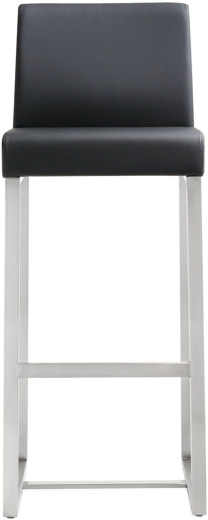 Denmark Performance Vegan Leather Stool with Silver Base - Set of 2