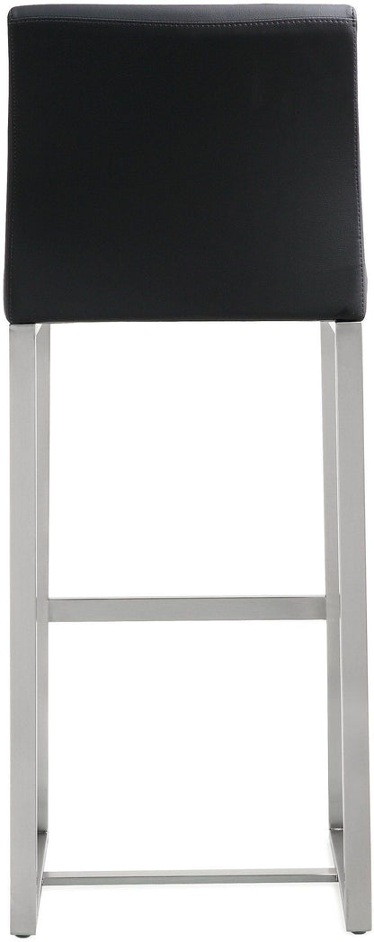 Denmark Performance Vegan Leather Stool with Silver Base - Set of 2