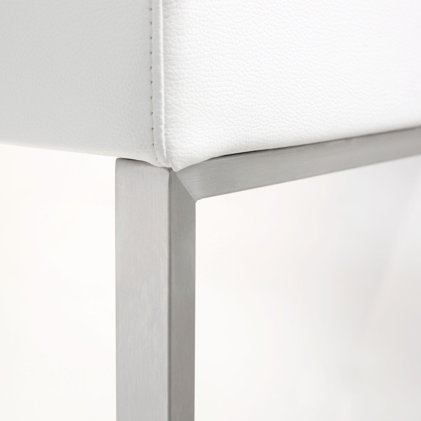 Denmark Performance Vegan Leather Stool with Silver Base - Set of 2