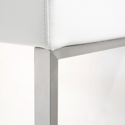 Denmark Performance Vegan Leather Stool with Silver Base - Set of 2